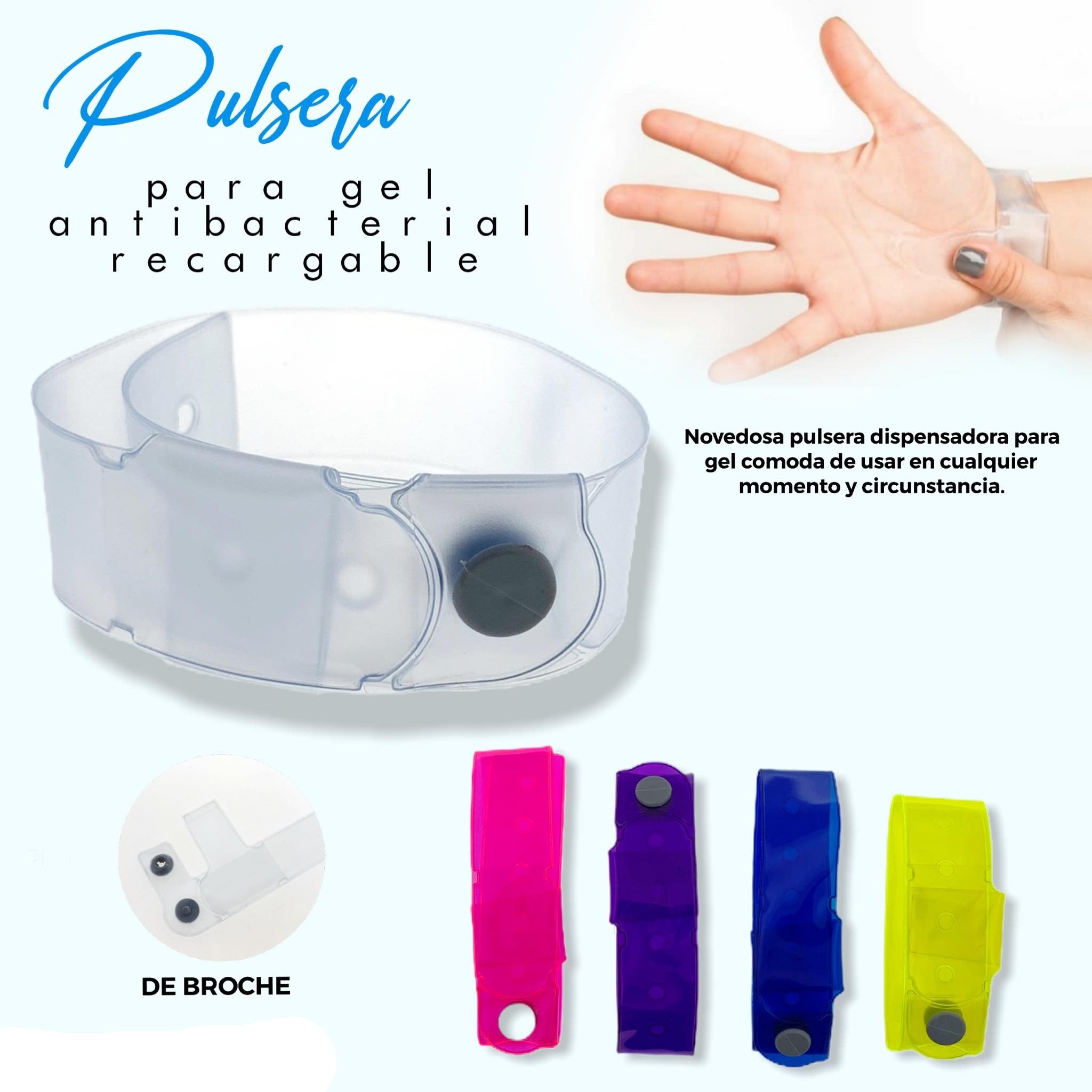 PULSERA PARA GEL ANTIBACTERIAL RECARGABLE