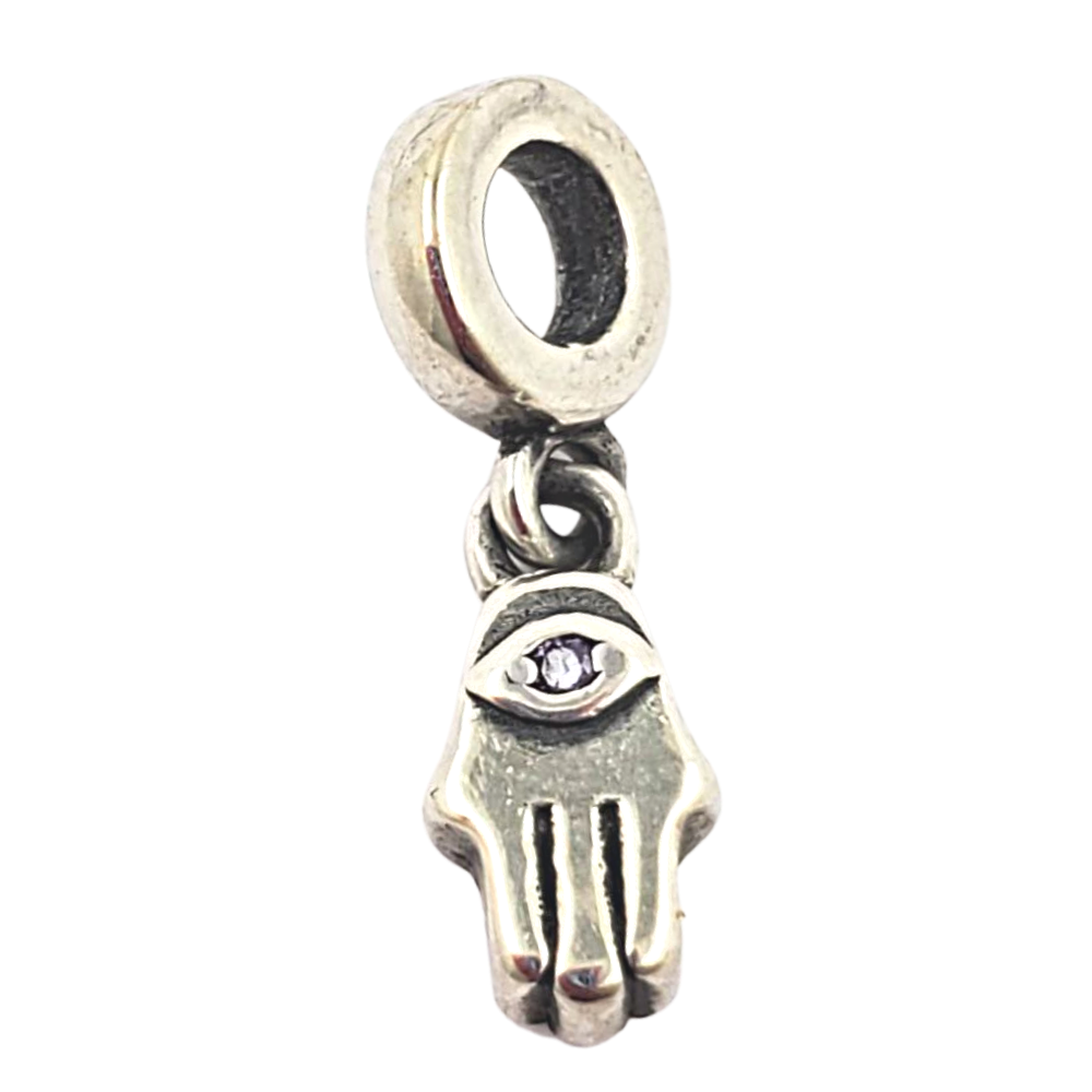 MINIPCH026  COLGANTE MANO DE FATIMA CON OJO TURCO  PARA PULCERA DE CADENA DE ESLABONES LINK