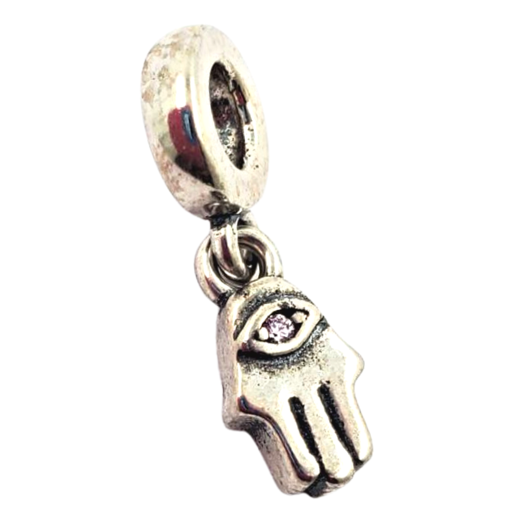 MINIPCH026$1  COLGANTE MANO DE FATIMA CON OJO TURCO  PARA PULCERA DE CADENA DE ESLABONES LINK