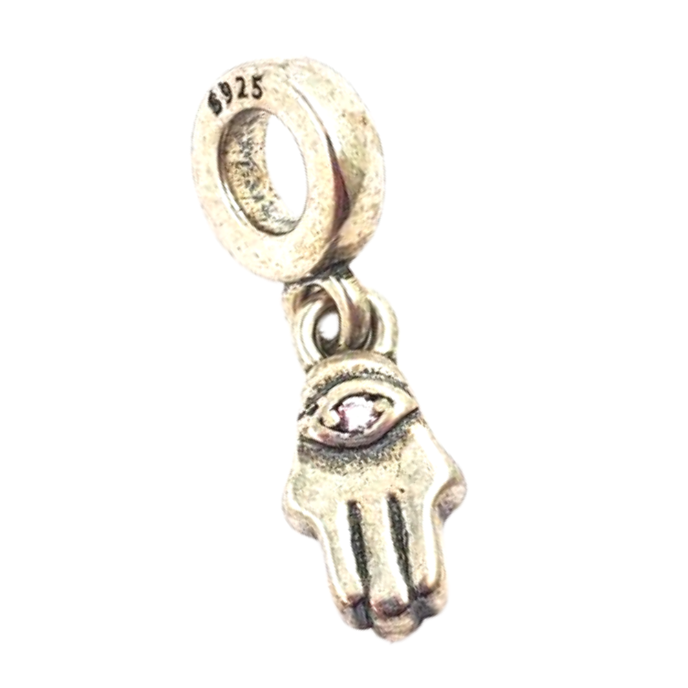 MINIPCH026$2  COLGANTE MANO DE FATIMA CON OJO TURCO  PARA PULCERA DE CADENA DE ESLABONES LINK