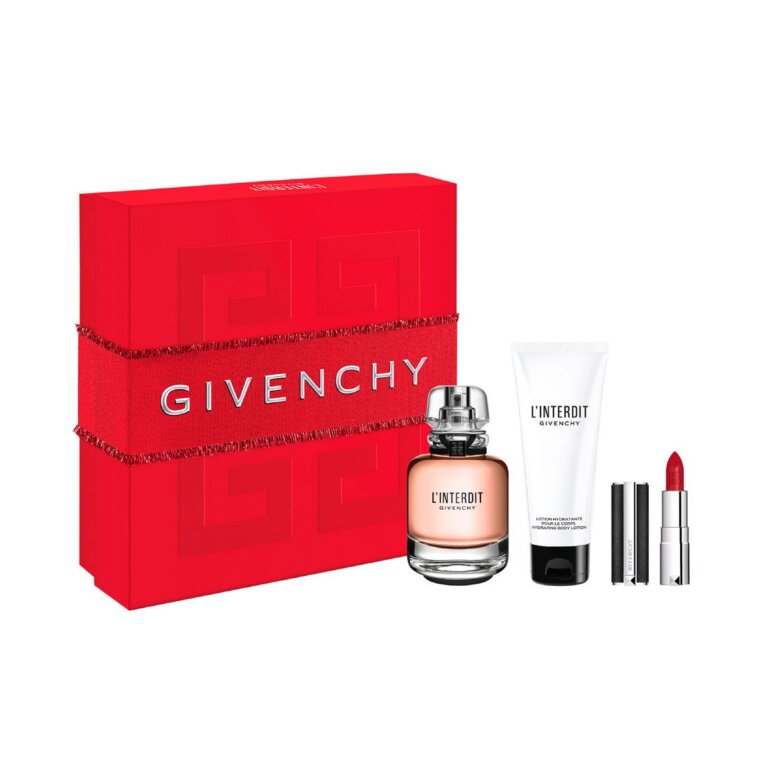 GIVENCHY L INTERDIT EDP 80ML + BODY LOTION 75ML + MINI LE ROUGE