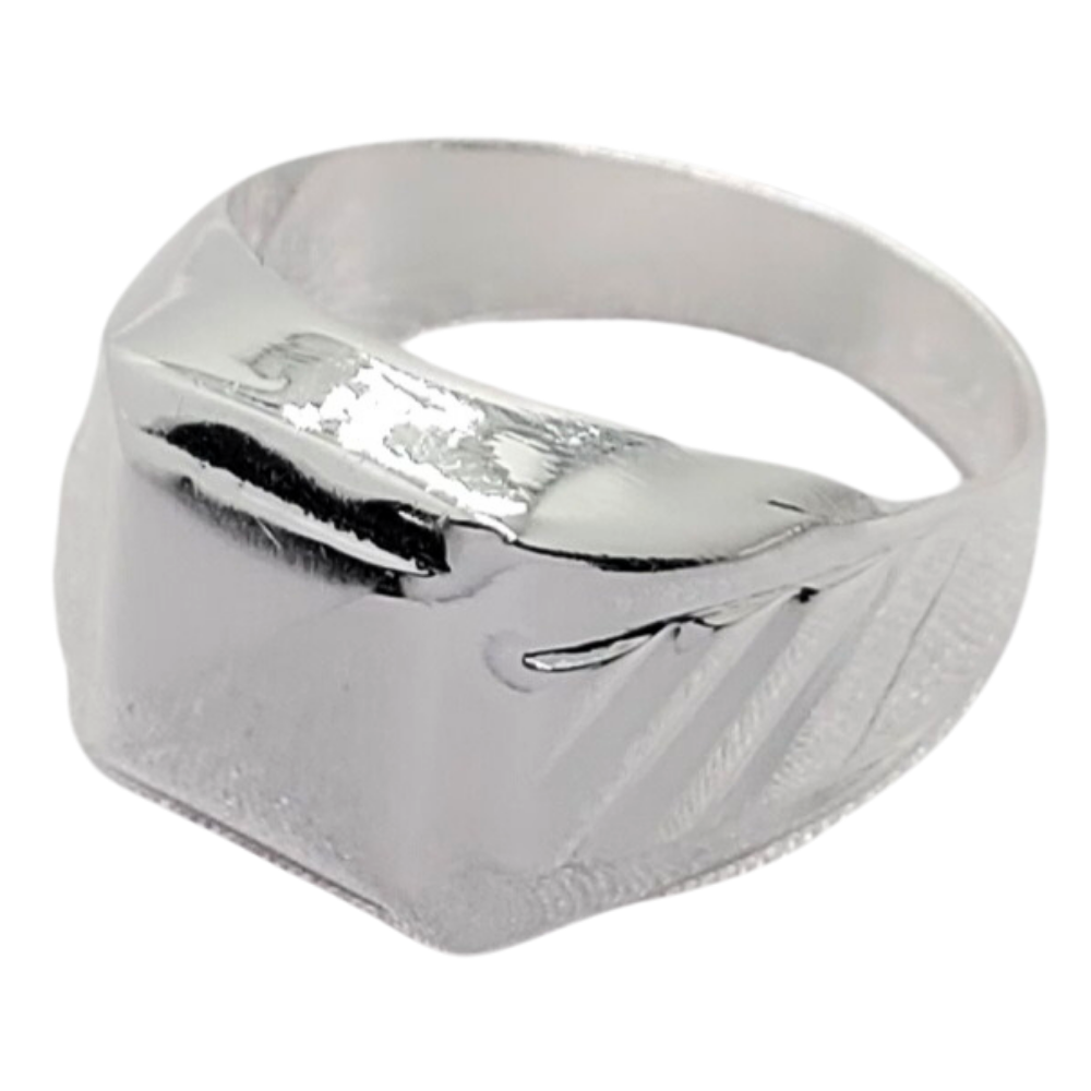 PANI1969 ANILLO CABALLERO DE SELLO LISO, PLATA 925