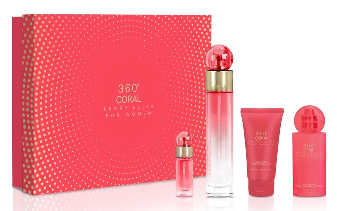 SET PERRY ELLIS 360 CORAL 4/P DAMA PRESENTACION 2