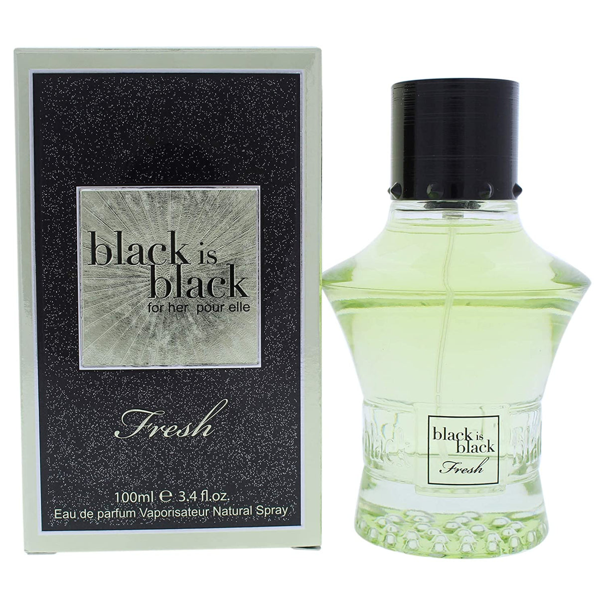 BLACK IS BLACK FRESH BY NUPARFUMS 3.4 OZ 100ML EDP  SPRAY FOR WOMEN