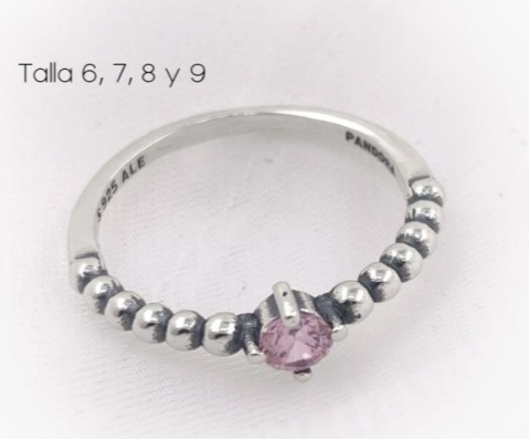 PANI1572C ANILLO DE CUENCAS PIEDRA ROSA, PLATA 925