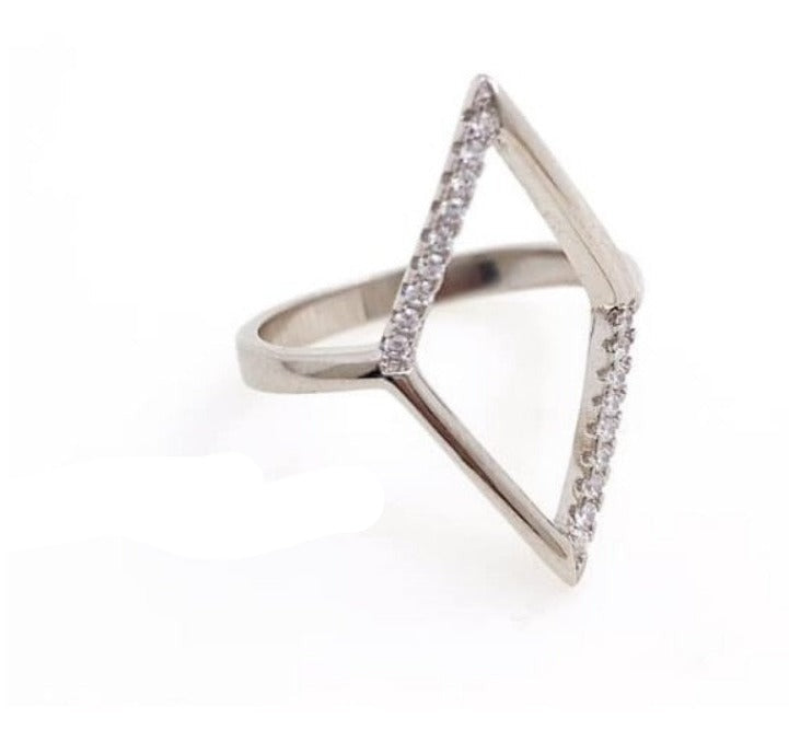 PANI1044 ANILLO DE ROMBO, PLATA 925