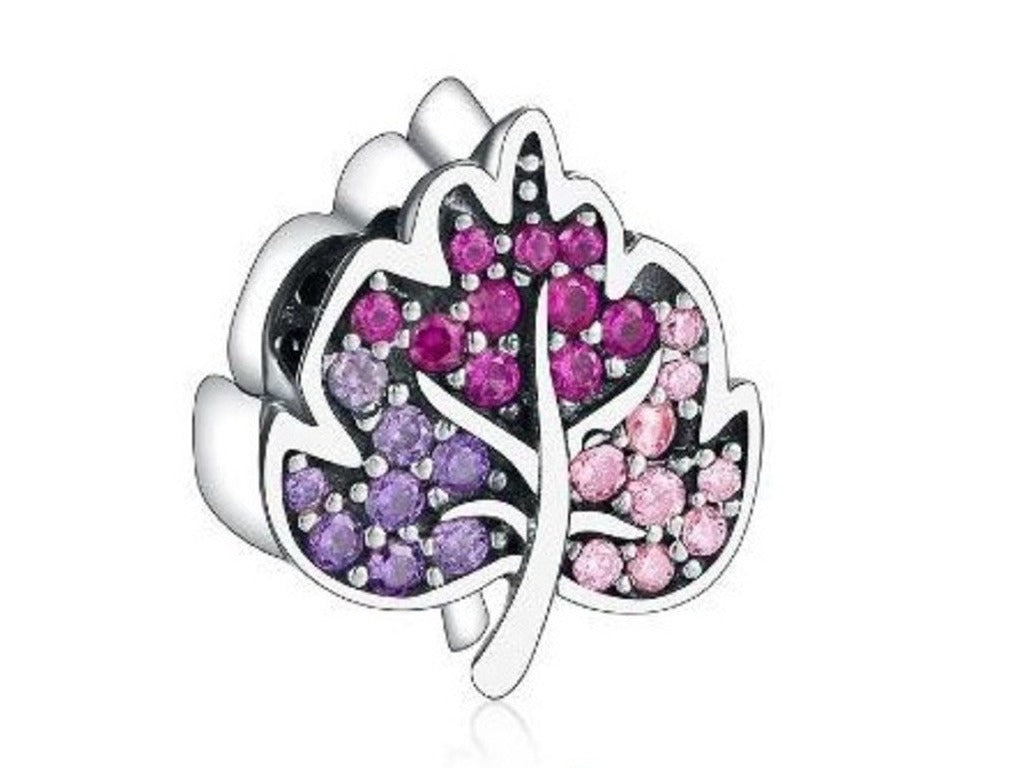 PCHARM2094  HOJA DE COLORES ROSA, FUCSIA Y MORADO