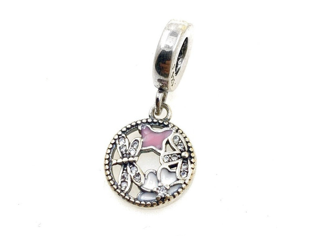 PCHARM2545#1  COLGANTE DE LIBELULA Y FLORES