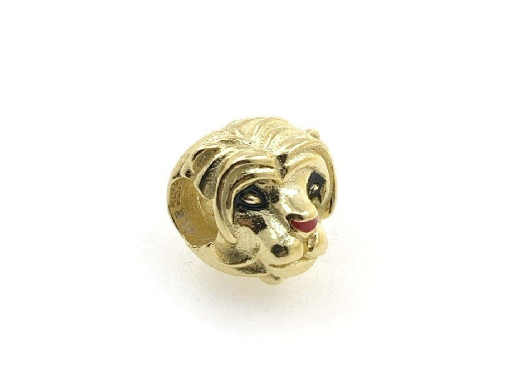 PCHARM2590   CABEZA DE LEON COLOR DORADO ANIMAL