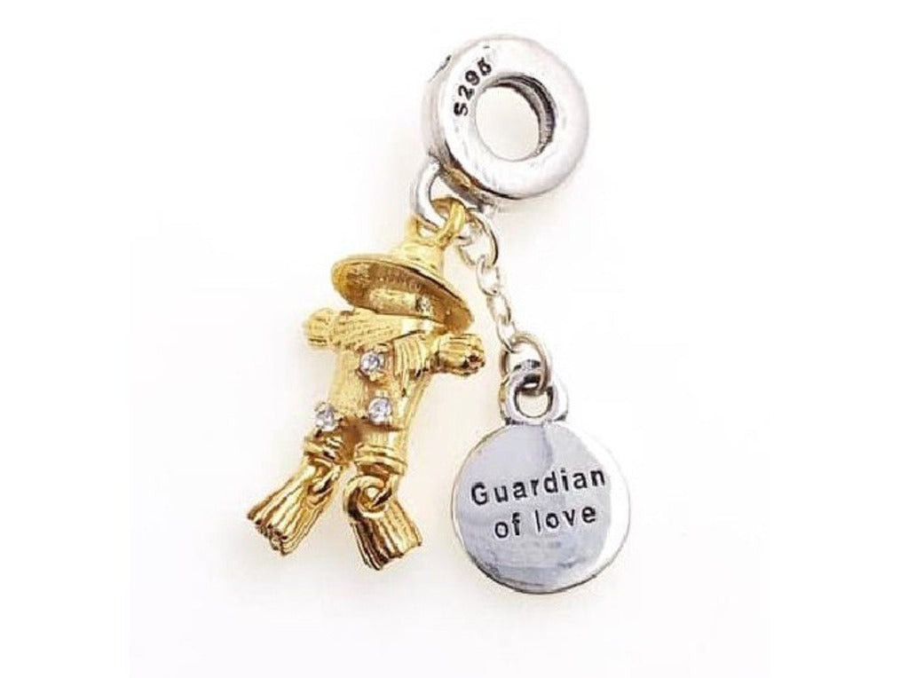 PCHARM323  COLGANTE DE ESPANTAPAJARO CON FRASE GUARDIAN DEL AMOR SAN VALENTIN