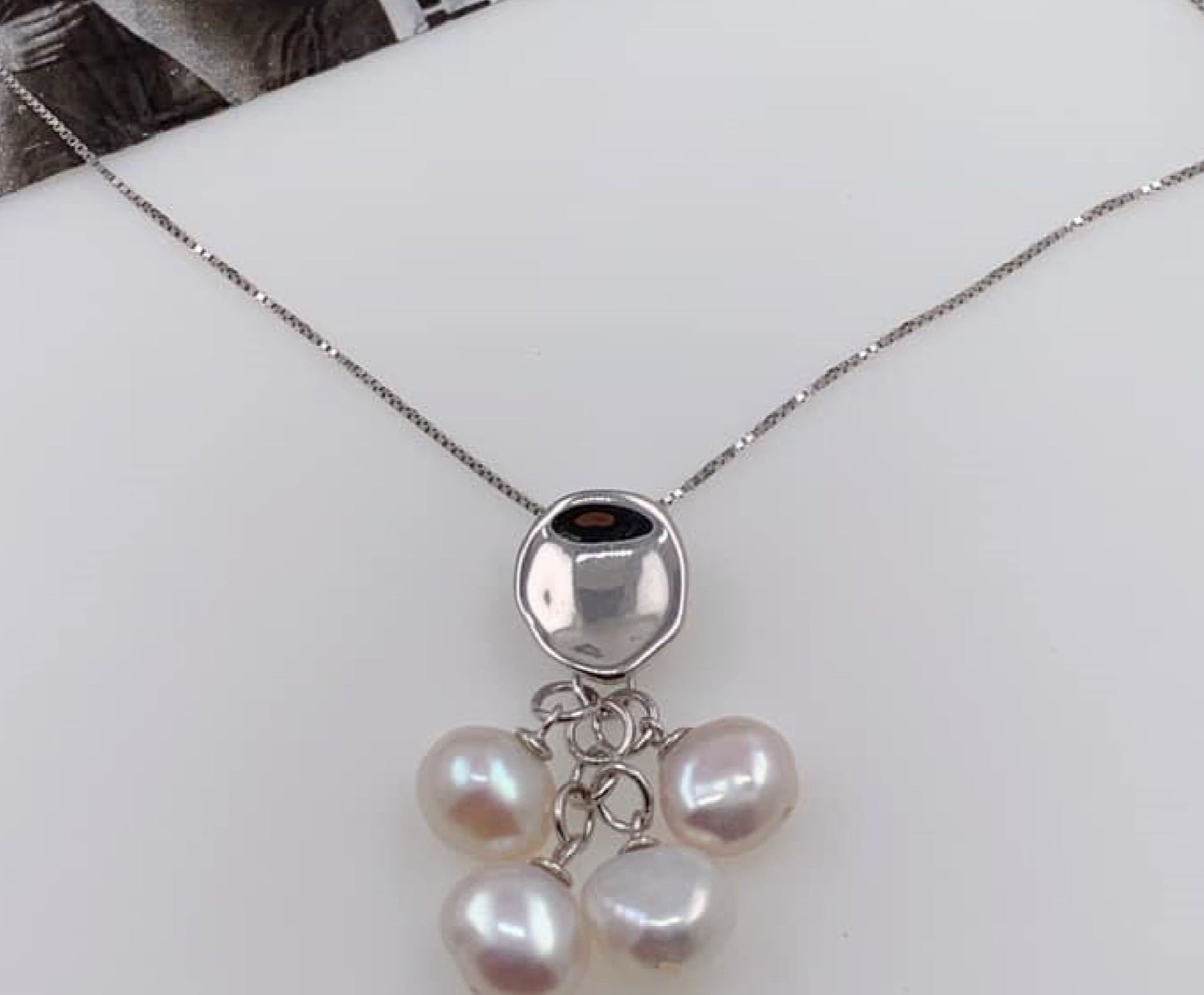 PDIJE1155  PERLAS COLGANTES CONCADENA PLATA 925