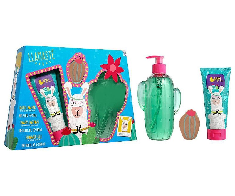 SET DE BAÑO PARA NIÑAS EAU MY LLAMA BOMBA EFERVECENTE DE BAÑO,CREMA CORPORAL,GEL DE BAÑO