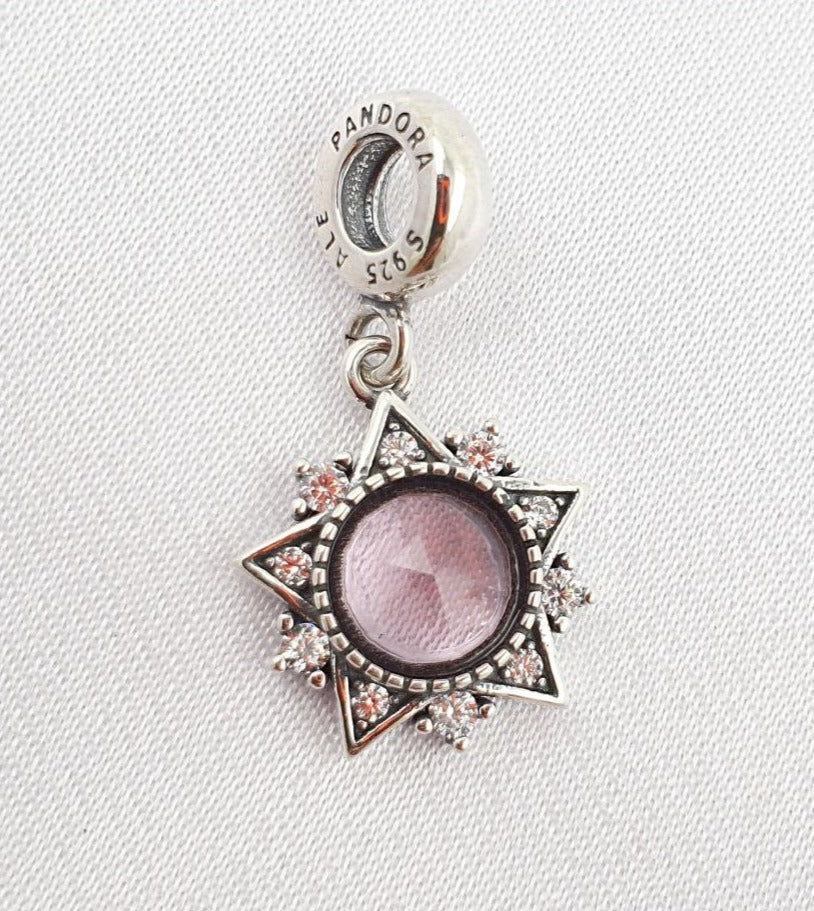 PCHARM2650#2     COLGANTE DE ESTRELLA CON CIRCON ROSA