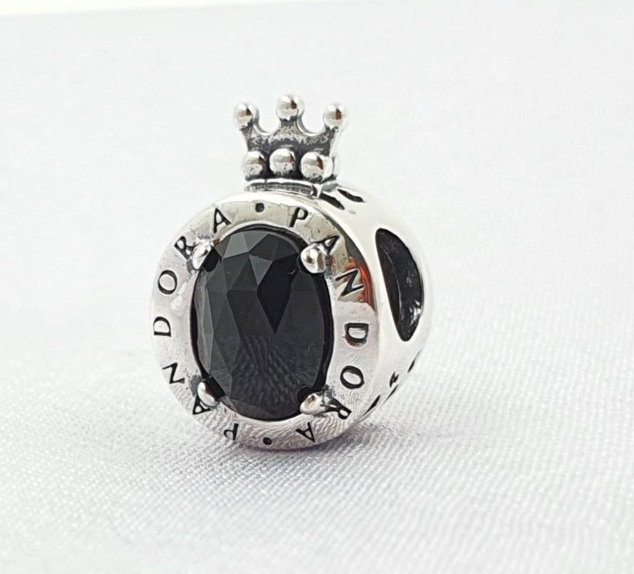 PCHARM2414#3  PANDORA CON CORONA Y CIRCON NEGRO