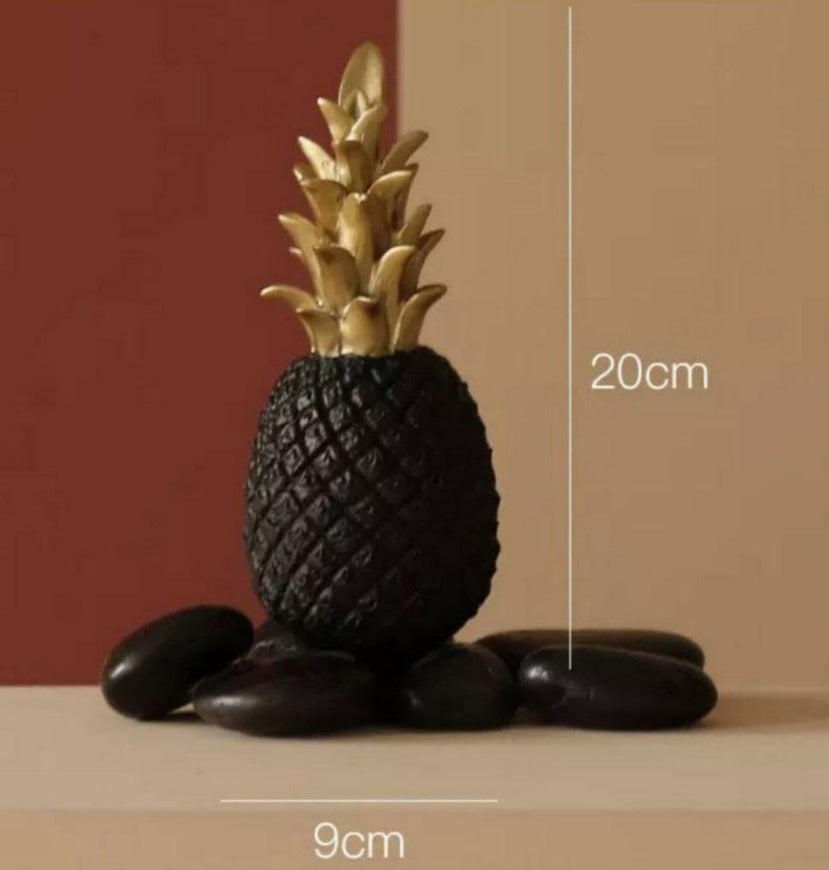 DECORACION ADORNO, ADORNO DE PIÑA PARA EL HOGAR, COLOR NEGRO 20X11CM