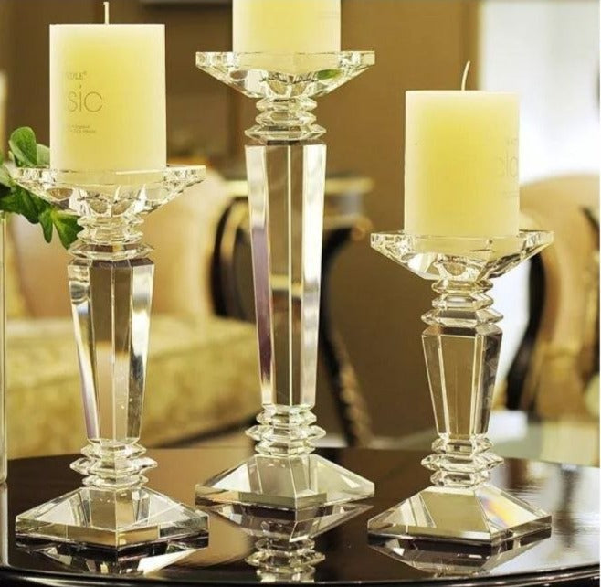 DECORACION ADORNO CANDELABRO 3 PIEZAS PORTA VELAS DE LUJO