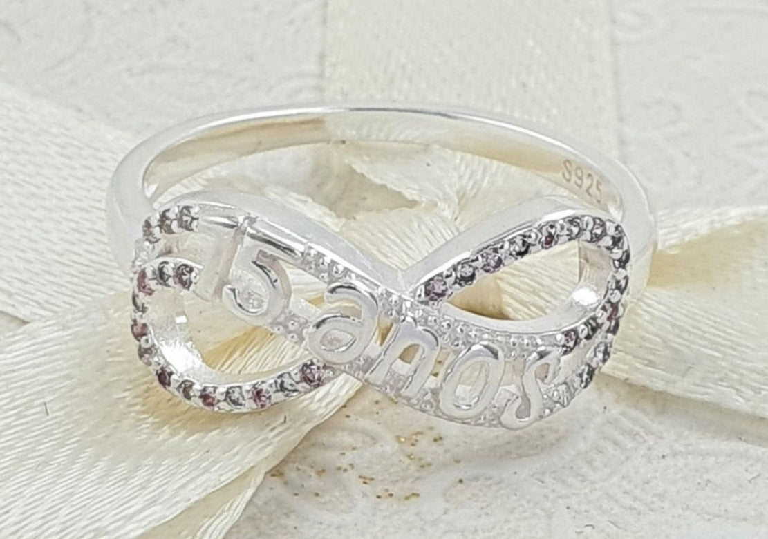 PANI1704 ANILLO 15 AÑOS INFINITO, PLATA 925