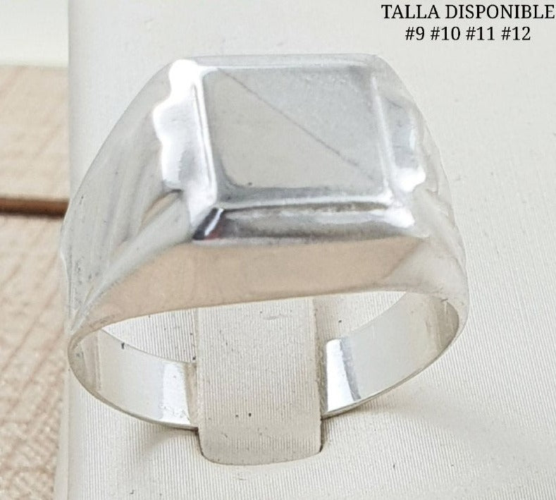PANI1769 ANILLO CABALLERO DE SELLO LISO, PLATA 925