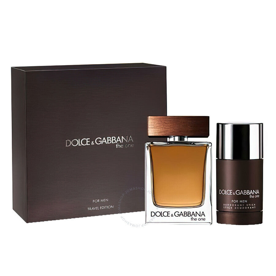 DOLCE & GABBANA THE ONE 2 PCS SET PARA HOMBRES: 3.3 EAU DE TOILETTE SPRAY + 2.4 OZ DESODORANTE STICK (TRAVEL SET)