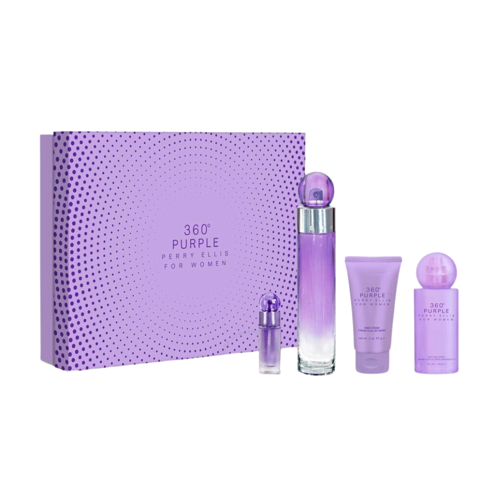 ESTUCHE 360º PURPLE PERRY ELLIS DE MUJER EUA DE PARFUM SPRAY 3.4FL.OZ 100ML